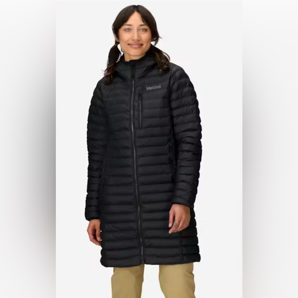 Marmot Jackets & Blazers - Marmot Echo Women’s EUC black jacket large $250 knee length CURRENT STYLE